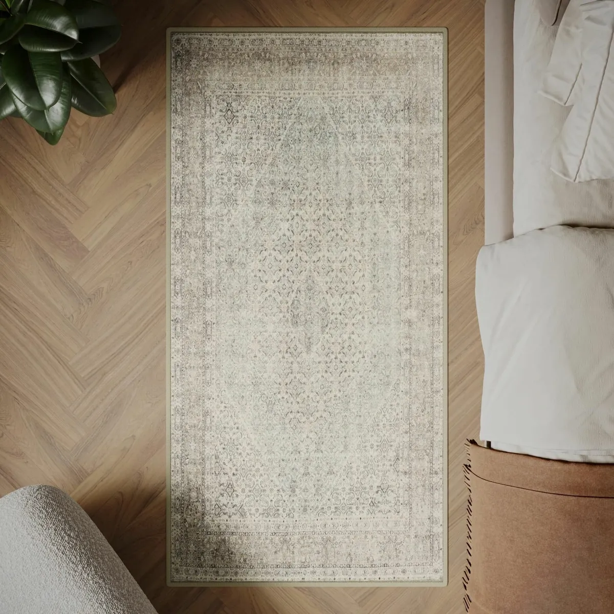 Machine Washable Rug 80x150cm 75% Recycled Cotton - Image 1