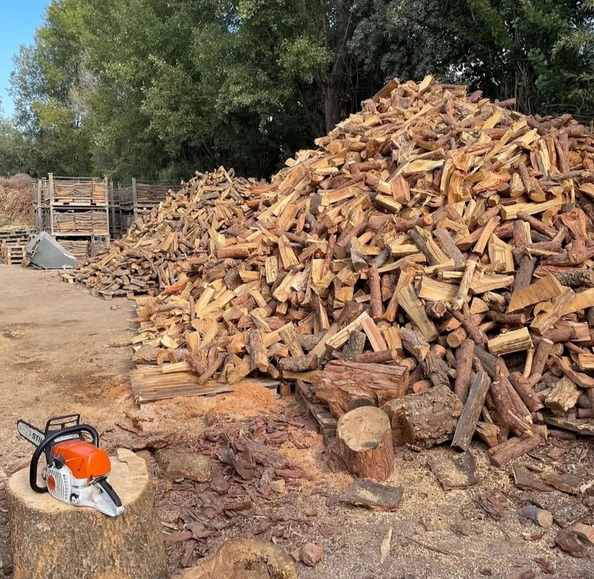 Dry firewood for sale – 1m³ €62.80, ready to use!