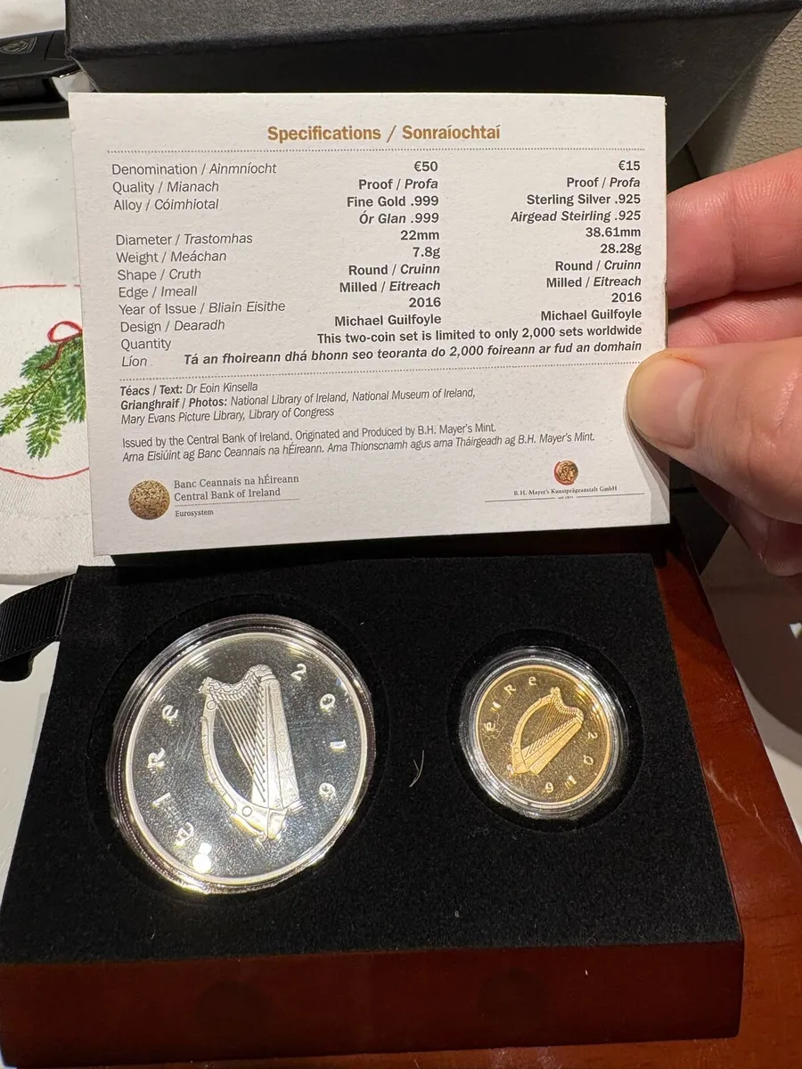 IRELAND IRISH 2016 - 15 € Silver + 50 Euro Gold - Image 2