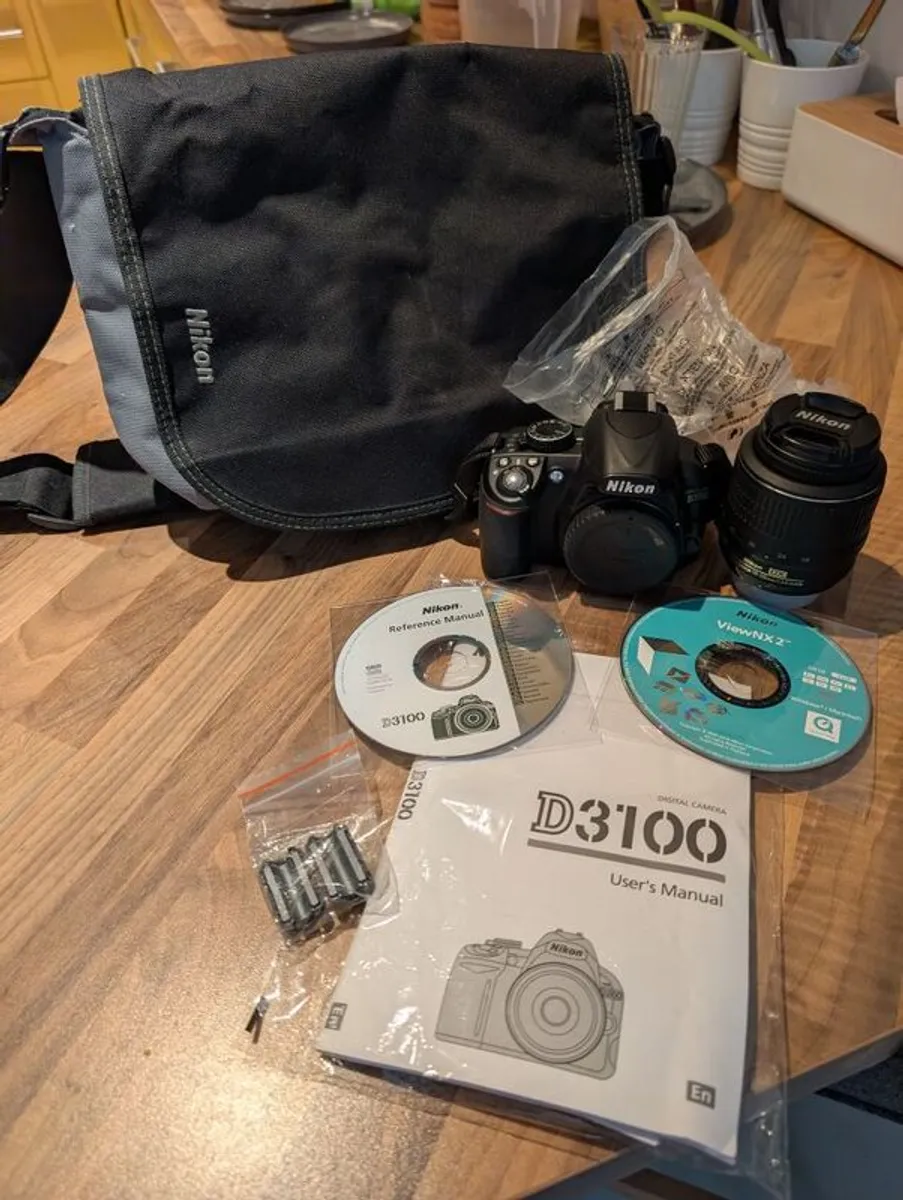 Nikon D3100 with Bag and Accessories - Image 1