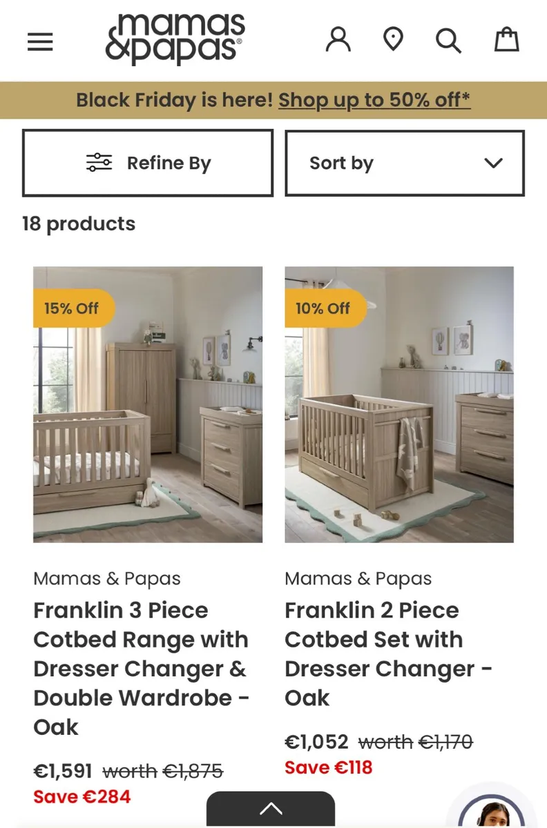 Mamas & Papas Franklin Cot & Bedding - Image 3