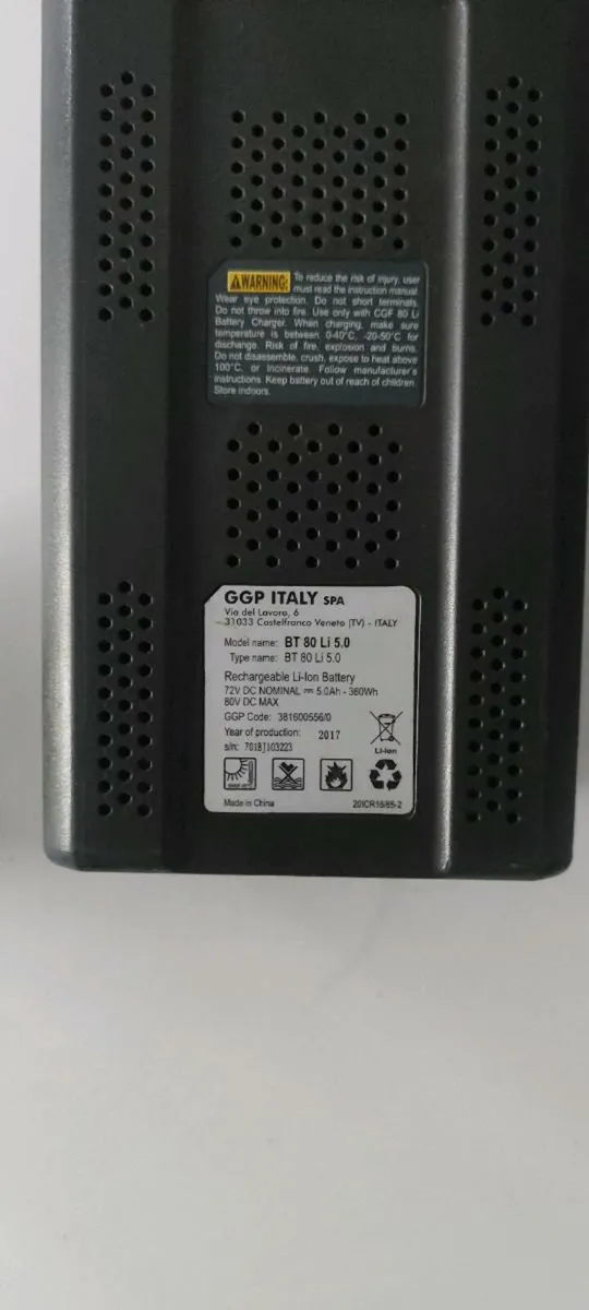 STIGA 80V lithium-ion battery (model SBT 5080 AE). - Image 3