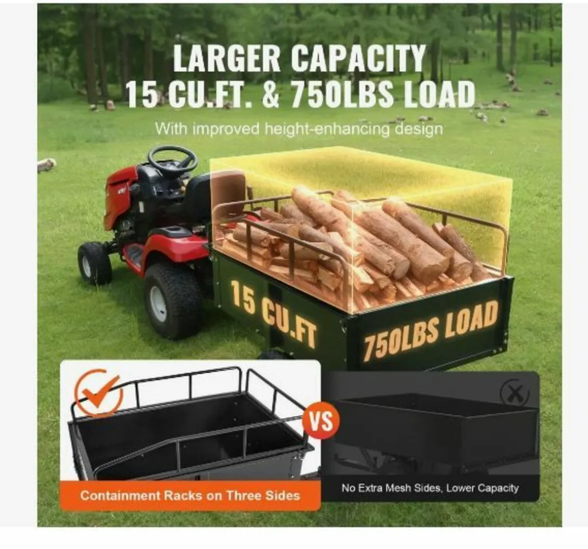 Heavy Duty ATV Trailer Steel Dump Cart - Image 4