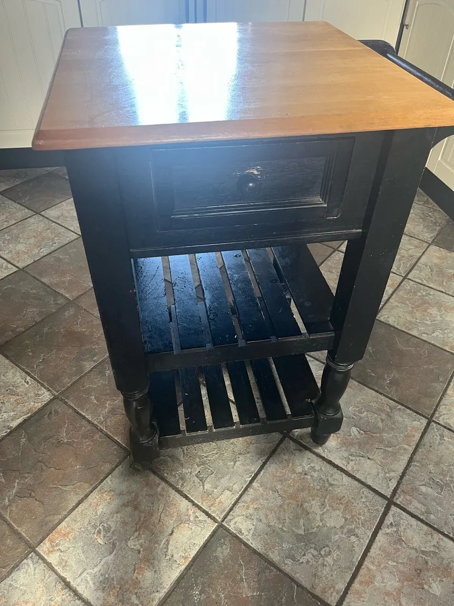 Wooden kitchen  trolley with wheels. - Image 1