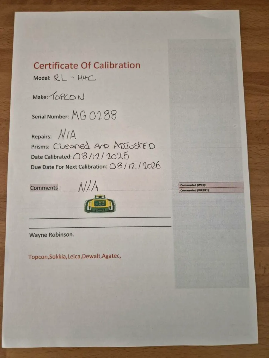 N5 Laser levels calibration service - Image 2