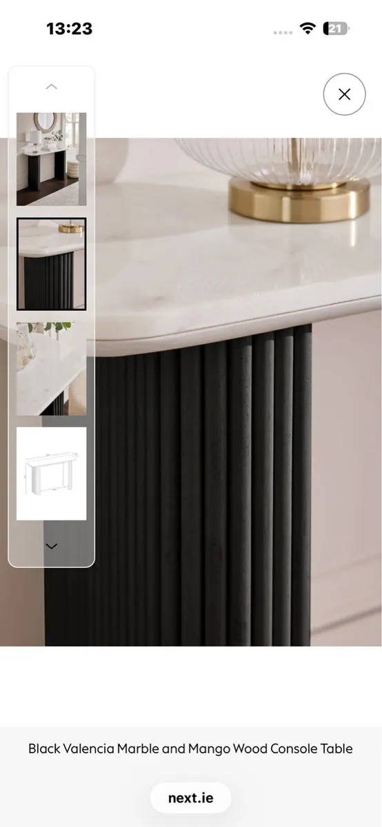 Marble and mango wood sideboard table - Image 2