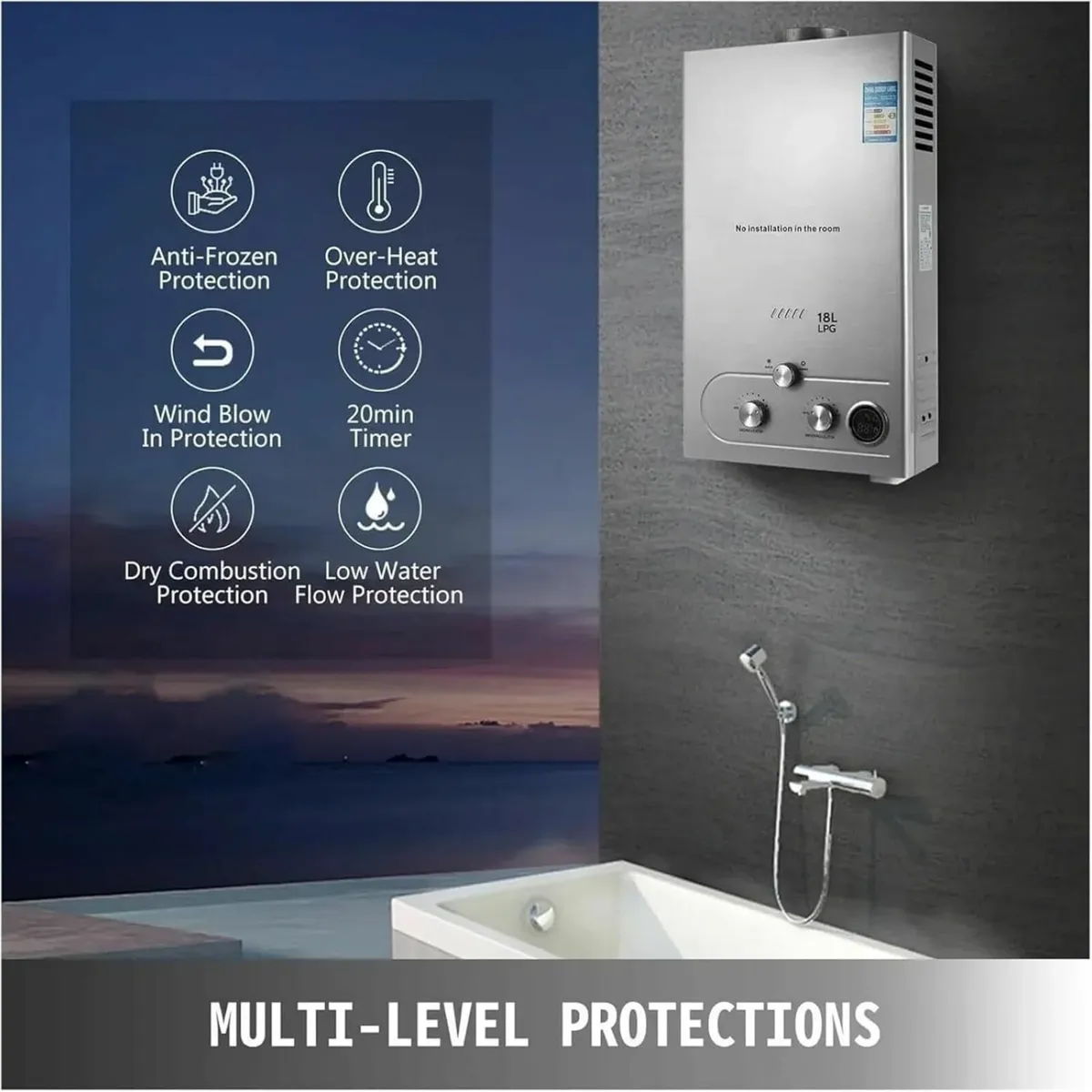 12L Tankless Instant Gas Water Heater Home Use - Image 4