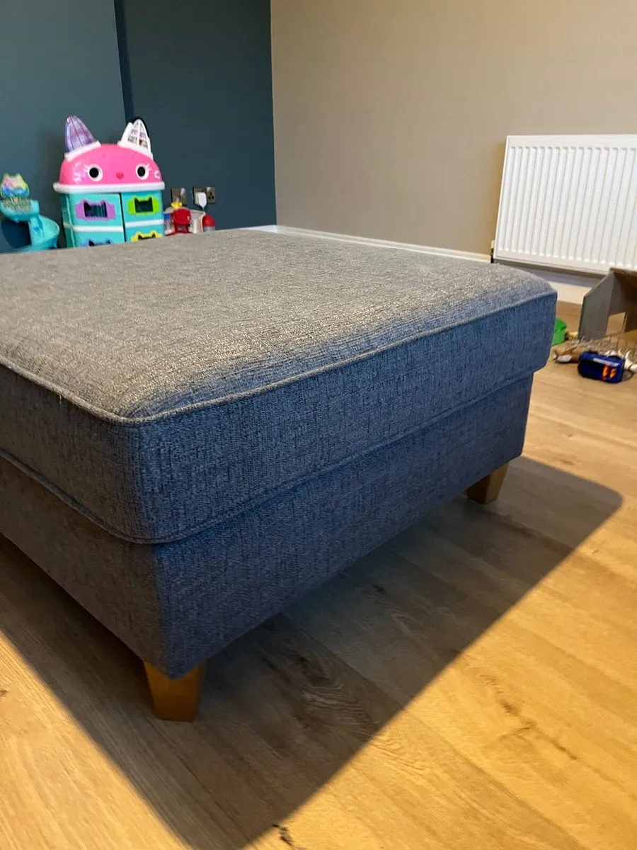 Two x two seater couches and a matching pouffe - Image 4