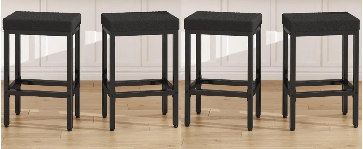 66 cm Bar Stools Set of 4 ,Black Breakfast Barstoo - Image 1