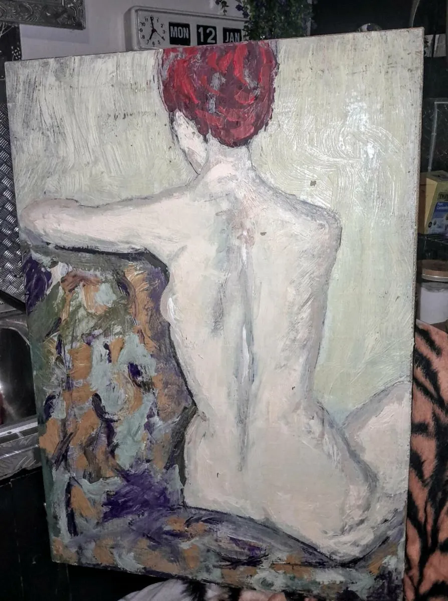 Large painting of a lady - Image 1