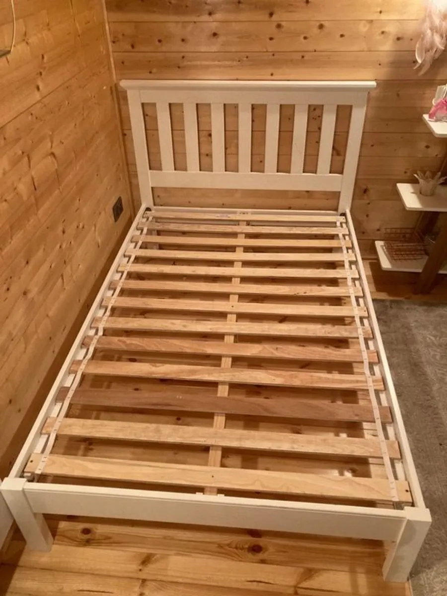 Small Double 4ft Wooden Bed - Image 1
