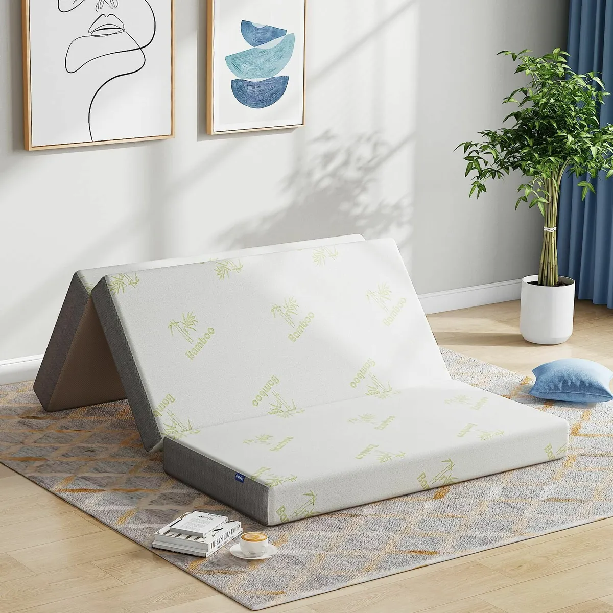 Folding Mattress Double 15cm Foldable Memory Foam - Image 1