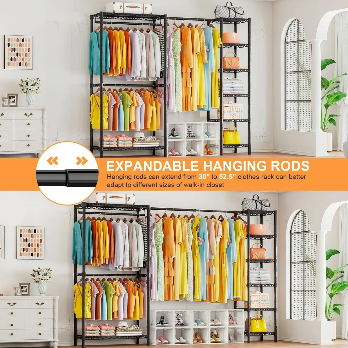Extendable Clothes Rails Heavy Duty Clothing - Image 4