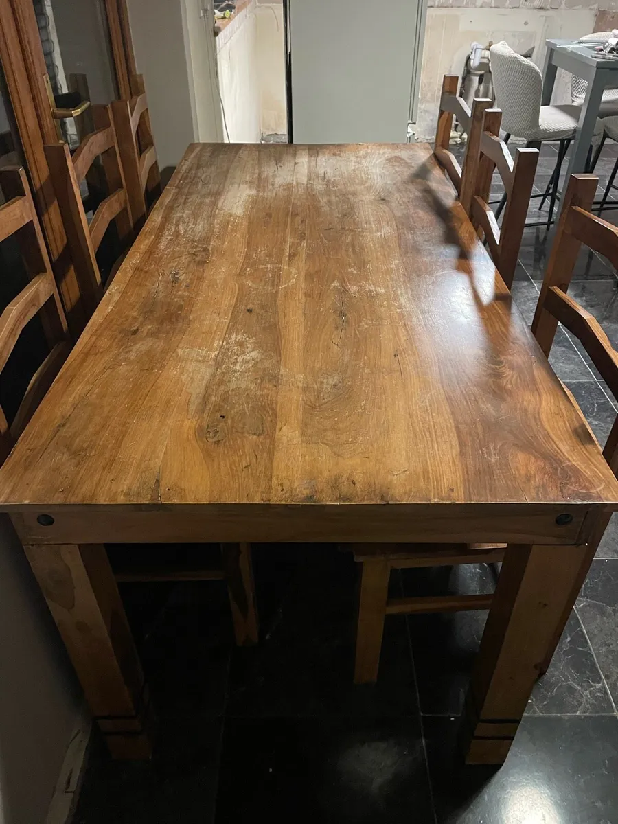 Drinks Cabinet Table & Chairs Oak - Image 4