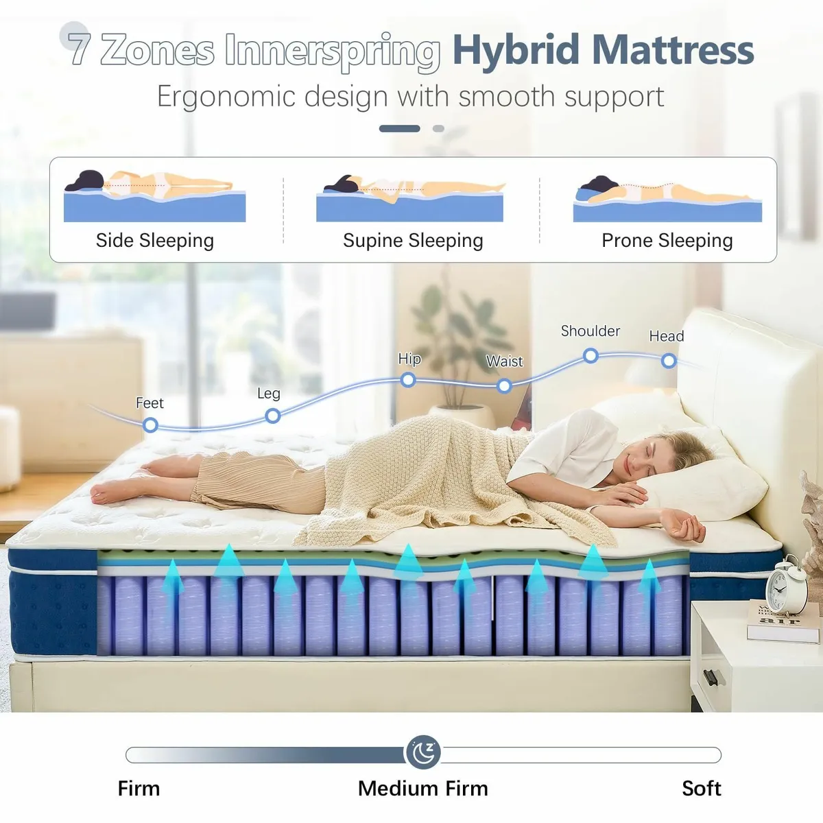 Double Mattresses 30cm 12 Inch Innerspring Hybrid - Image 4