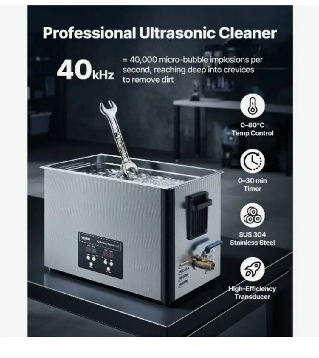 30L Ultrasonic Cleaner, Professional Ultrasonic - Image 2