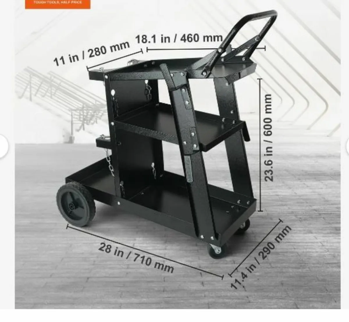 Welding Cart, 3-Tier Heavy Duty Welder Cart - Image 2