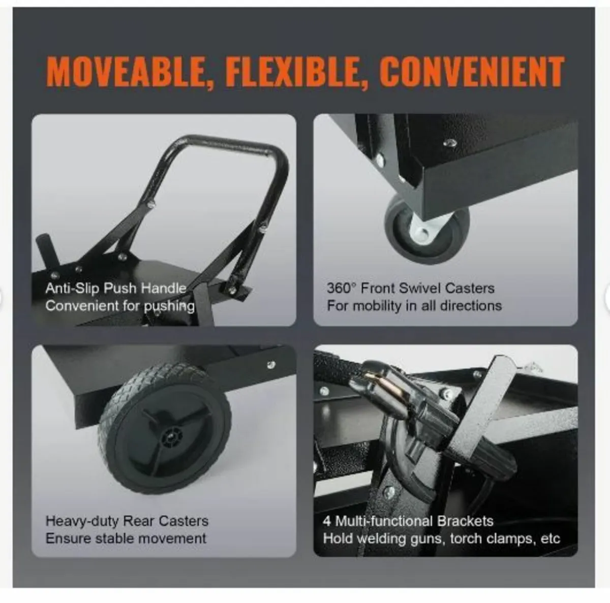 Welding Cart, 3-Tier Heavy Duty Welder Cart - Image 4