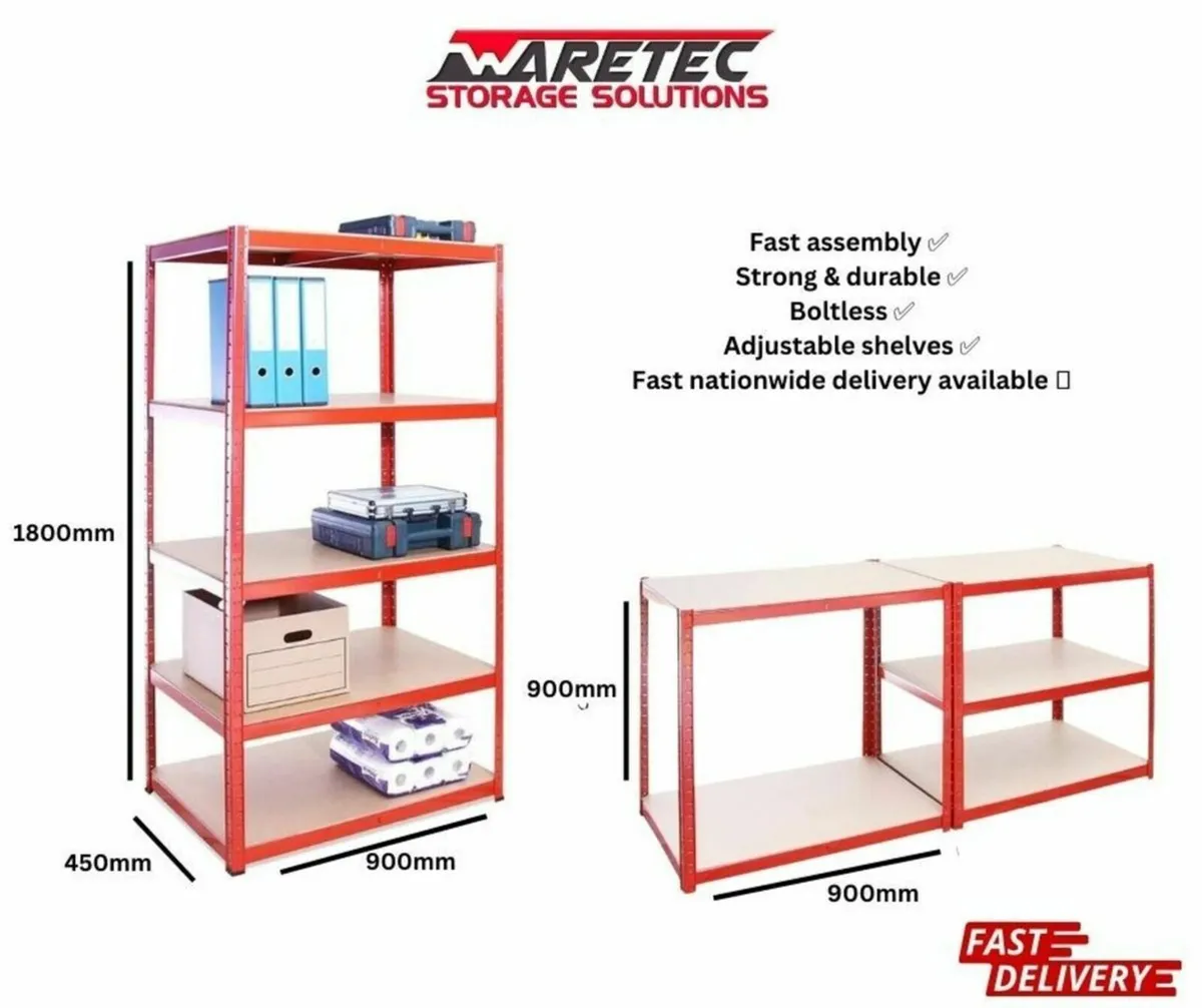 Flatpacked shelving available in 7 sizes - Image 2