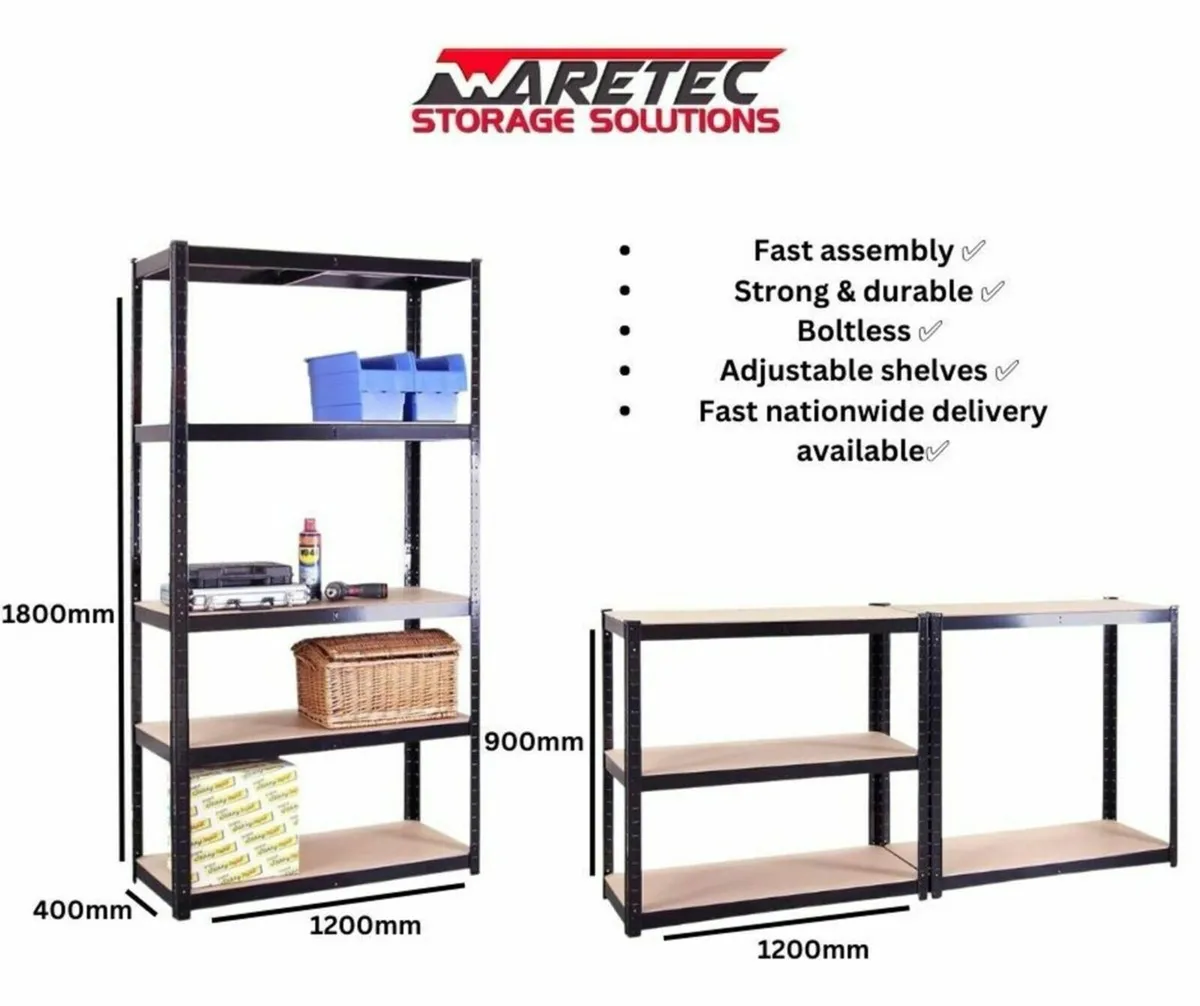 Flatpacked shelving available in 7 sizes - Image 3