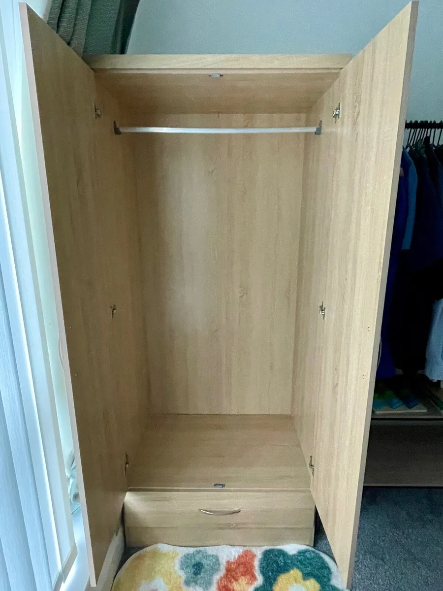 Wardrobe and bedside table set - Image 3