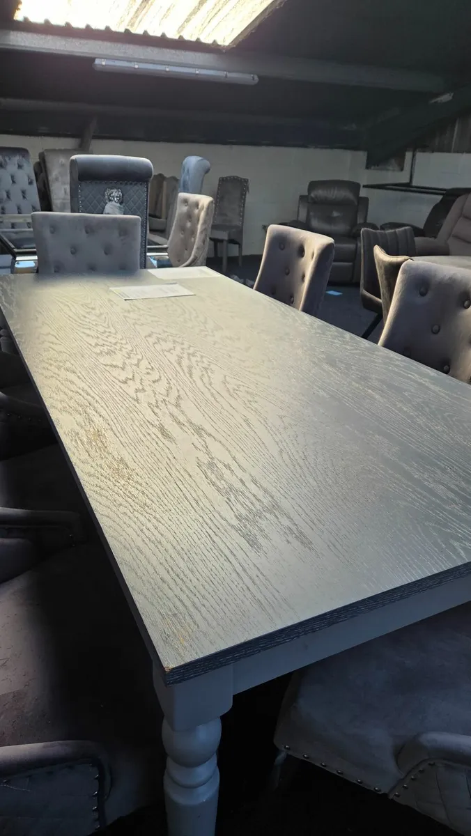 Ex display 7ft grey wood table. Clearance - Image 1