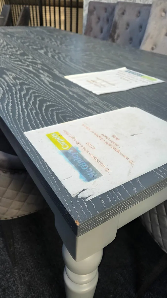 Ex display 7ft grey wood table. Clearance - Image 3