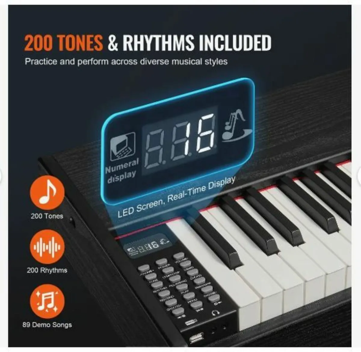 Weighted Digital Piano, 88 Key Fully Weighted Key - Image 4