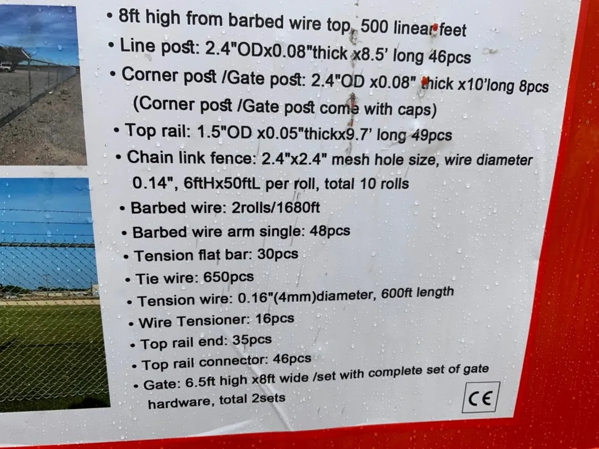 500ft GALVANISED CHAINLINK FENCING & POSTS. - Image 2