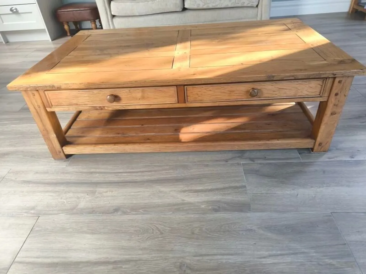 Large Solid Oak Coffee Table (Halo Living) - Image 2