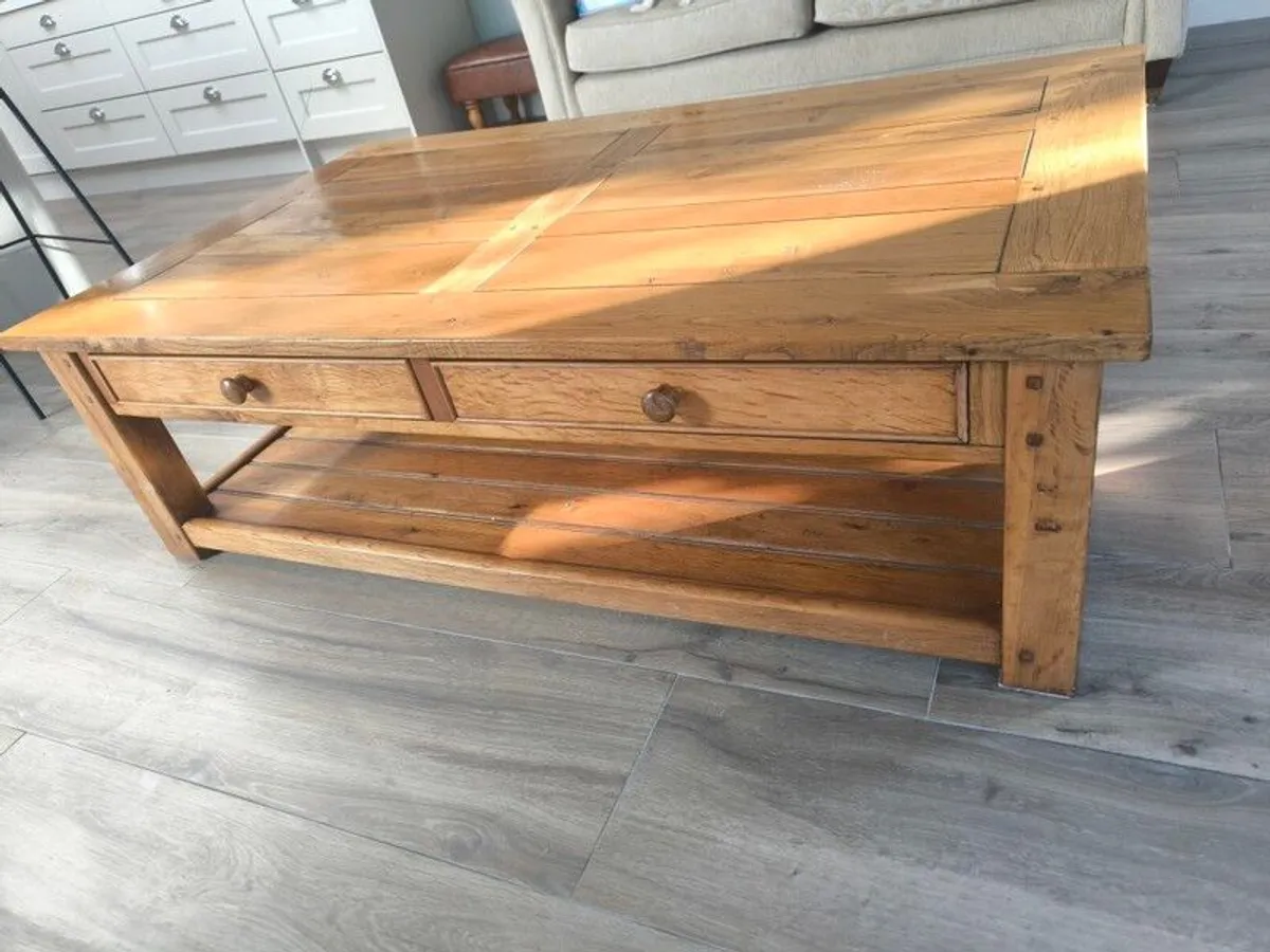 Large Solid Oak Coffee Table (Halo Living) - Image 3