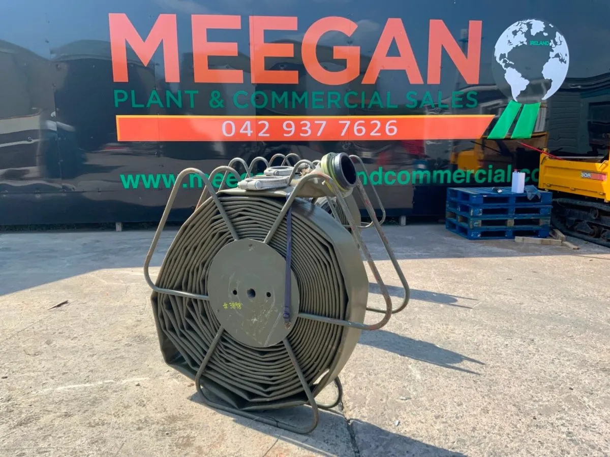 6" x 150ft LAY FLAT HOSE & REEL....EX MOD......389 - Image 1