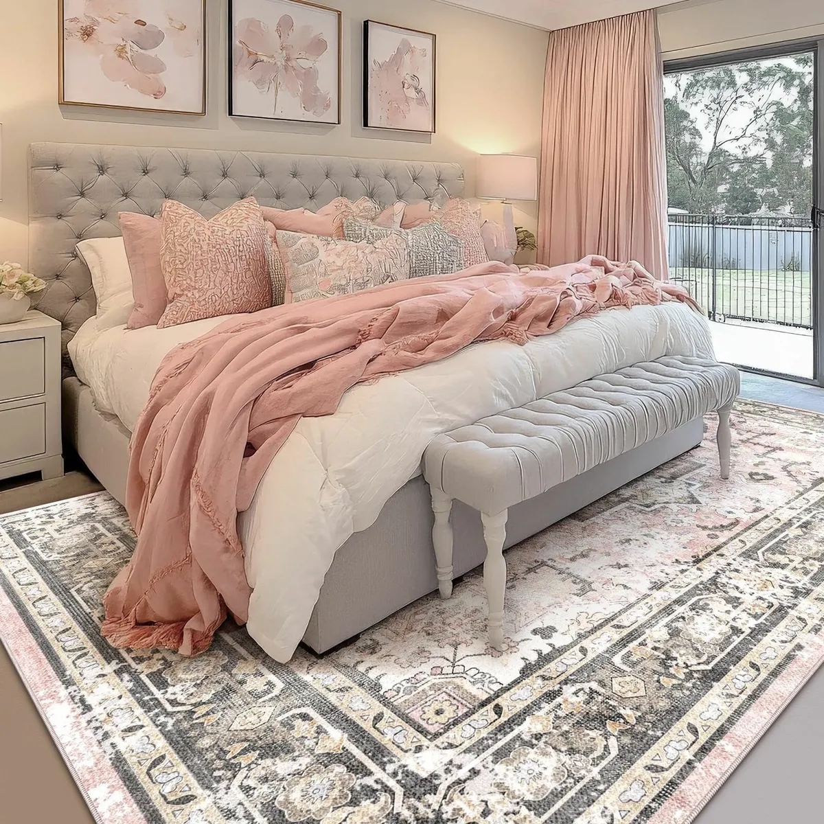 Blue Rugs Living Room, Washable 240 x 300 cm - Image 2