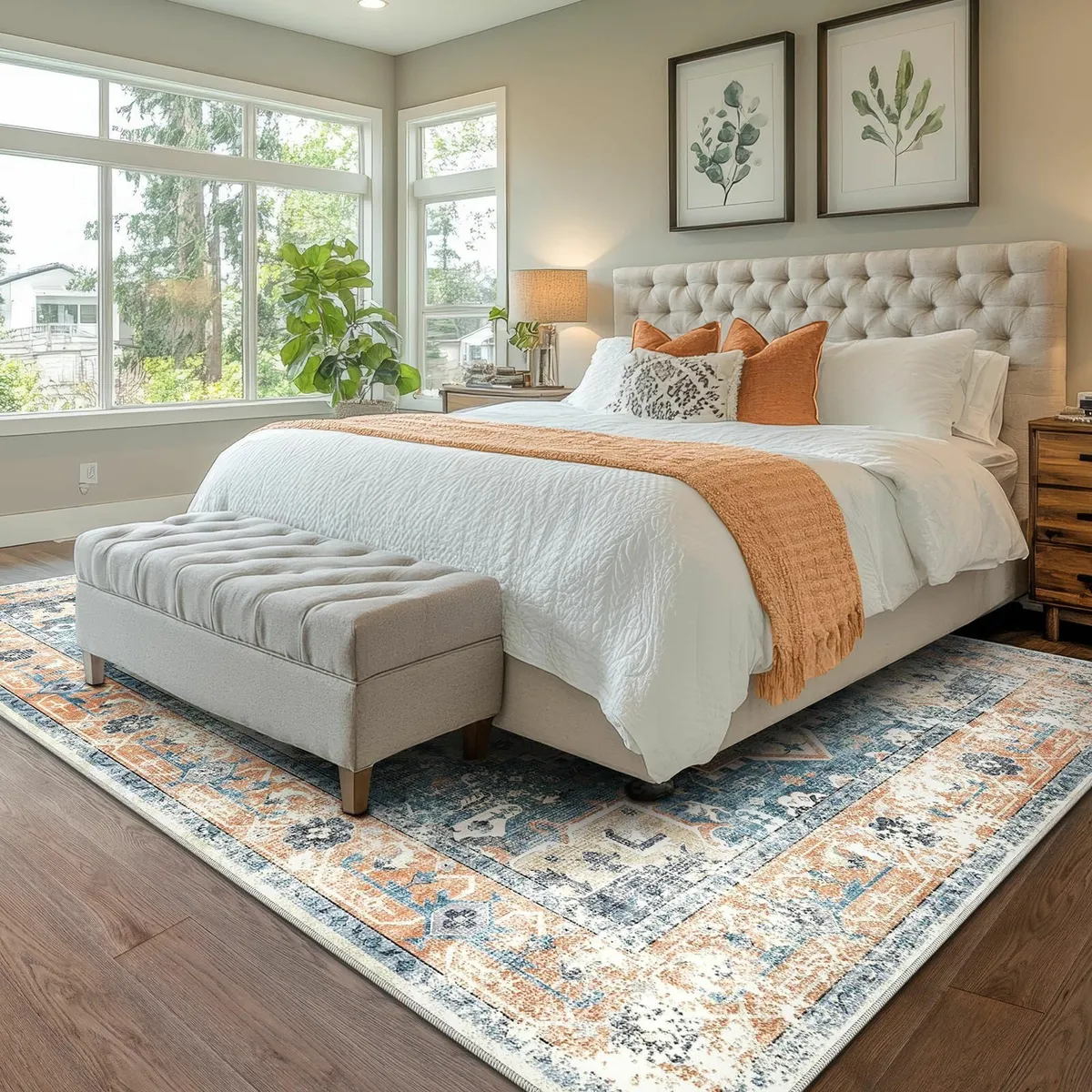 Blue Rugs Living Room, Washable 240 x 300 cm - Image 4