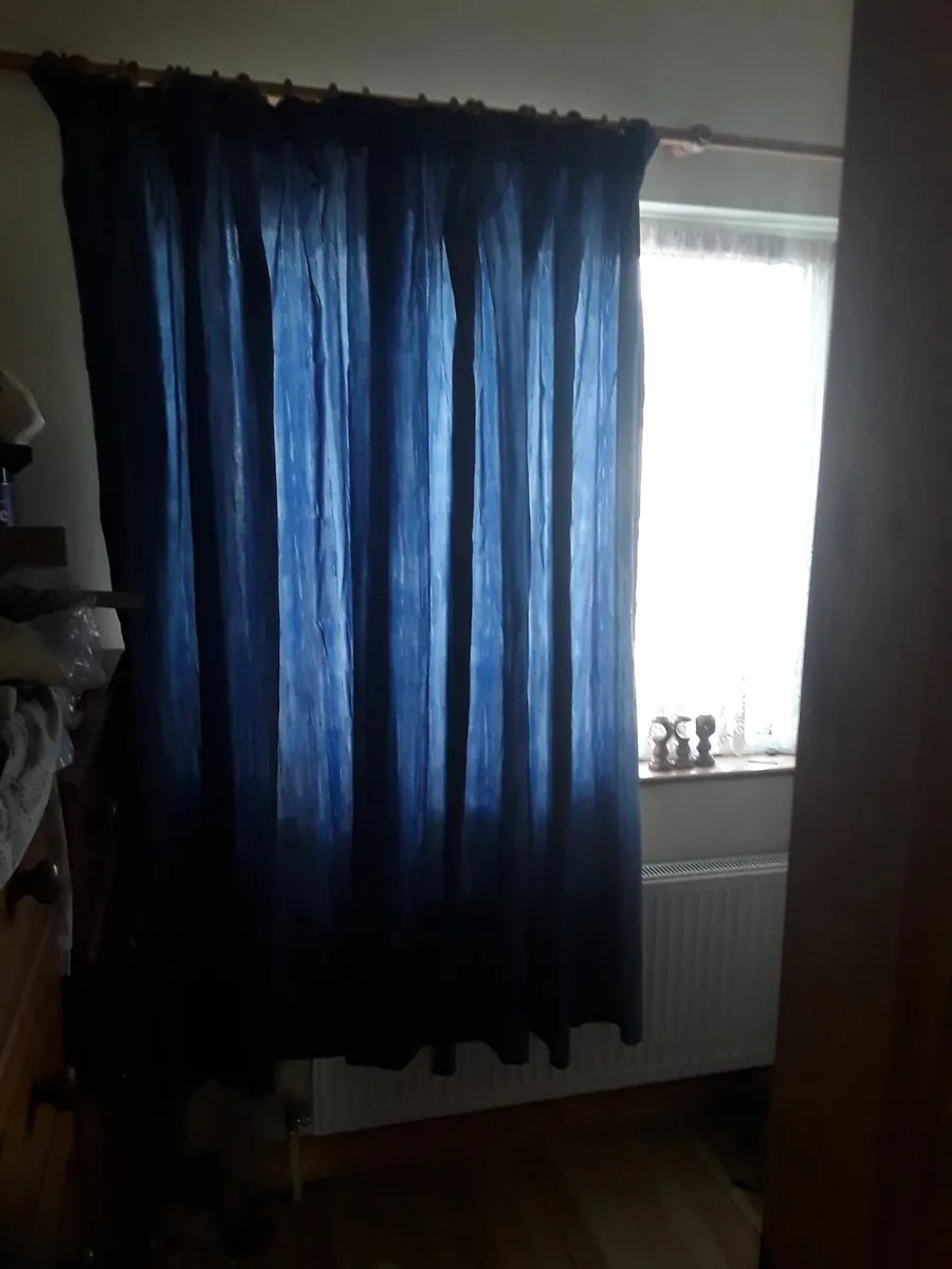 Large beautiful blue curtains - Image 3