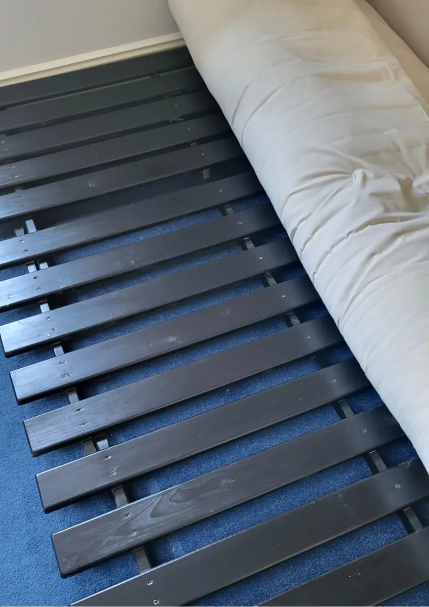 Double Japanese Futon Bed / Sofa – Solid Wood Base - Image 2