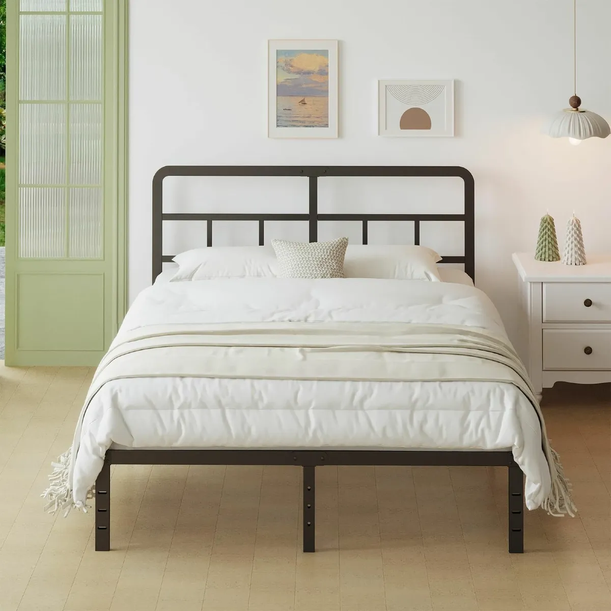 Super King Bed Frame Headboard 180x200cm, Black - Image 1
