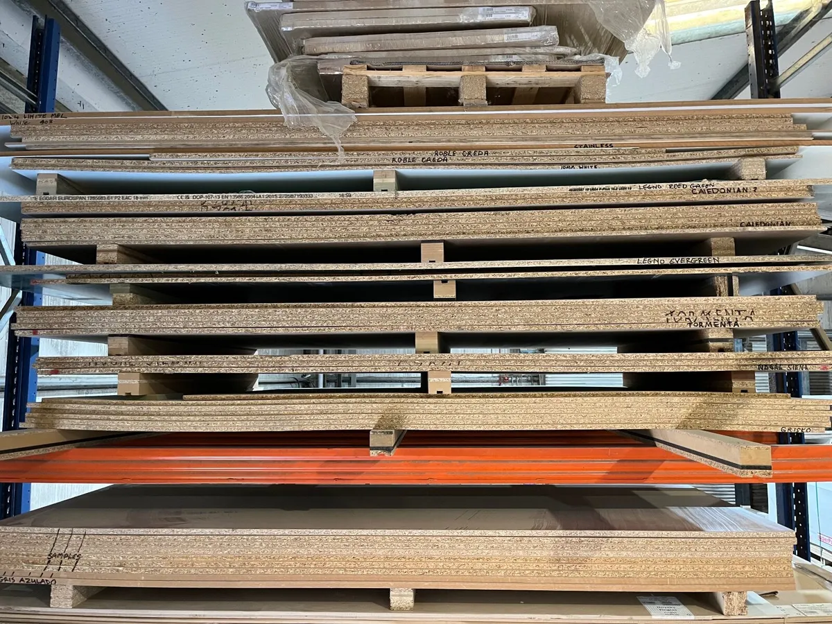 Job lot of chipboard sheets, various colours