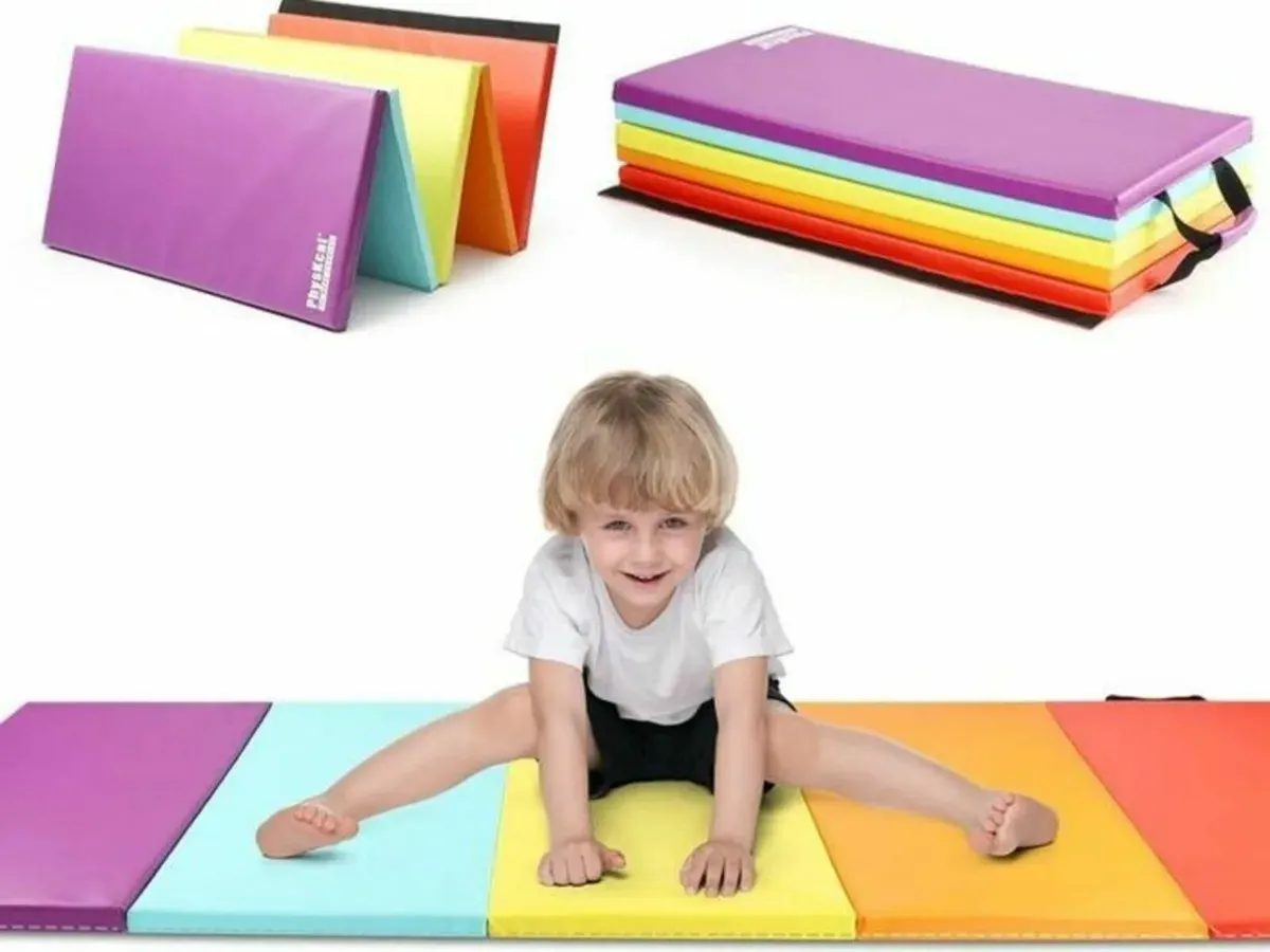 Kids Gymnastic Bar Adjustable Height with Mat - Image 3