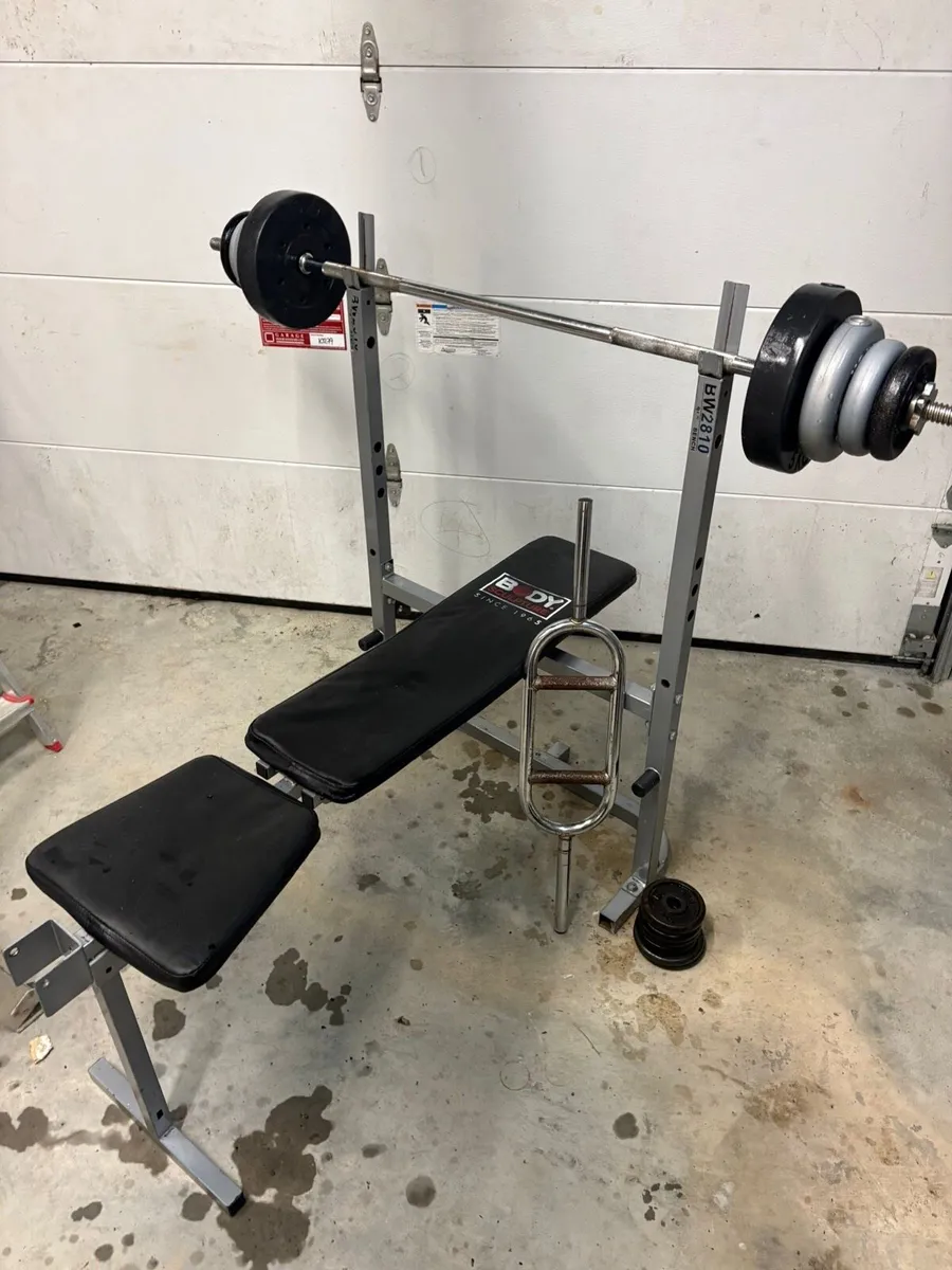 Gym bench and weights - Image 1