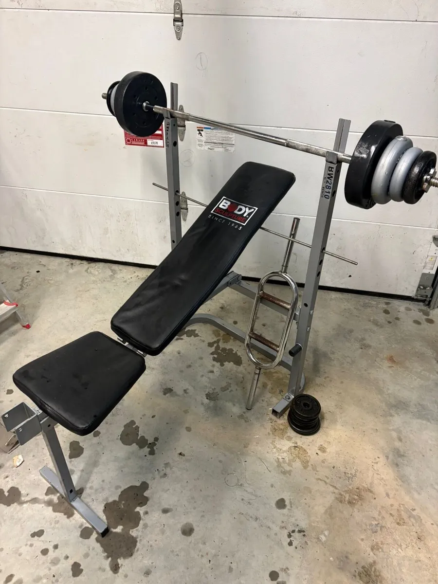 Gym bench and weights - Image 2