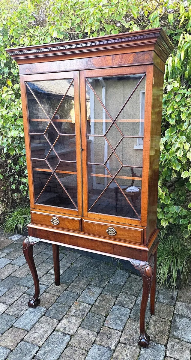 Tall Edwardian Display Bookcase- Circa 1905 - Image 1