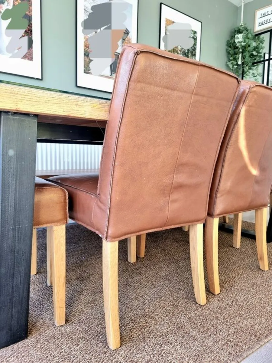 Solid Oak Dining Table Set, Bench and 4 Chairs (EZ Living) - Image 3