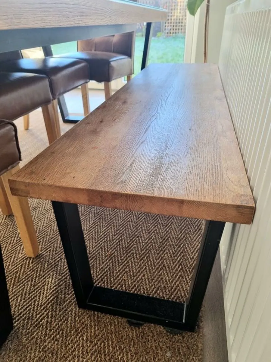 Solid Oak Dining Table Set, Bench and 4 Chairs (EZ Living) - Image 4