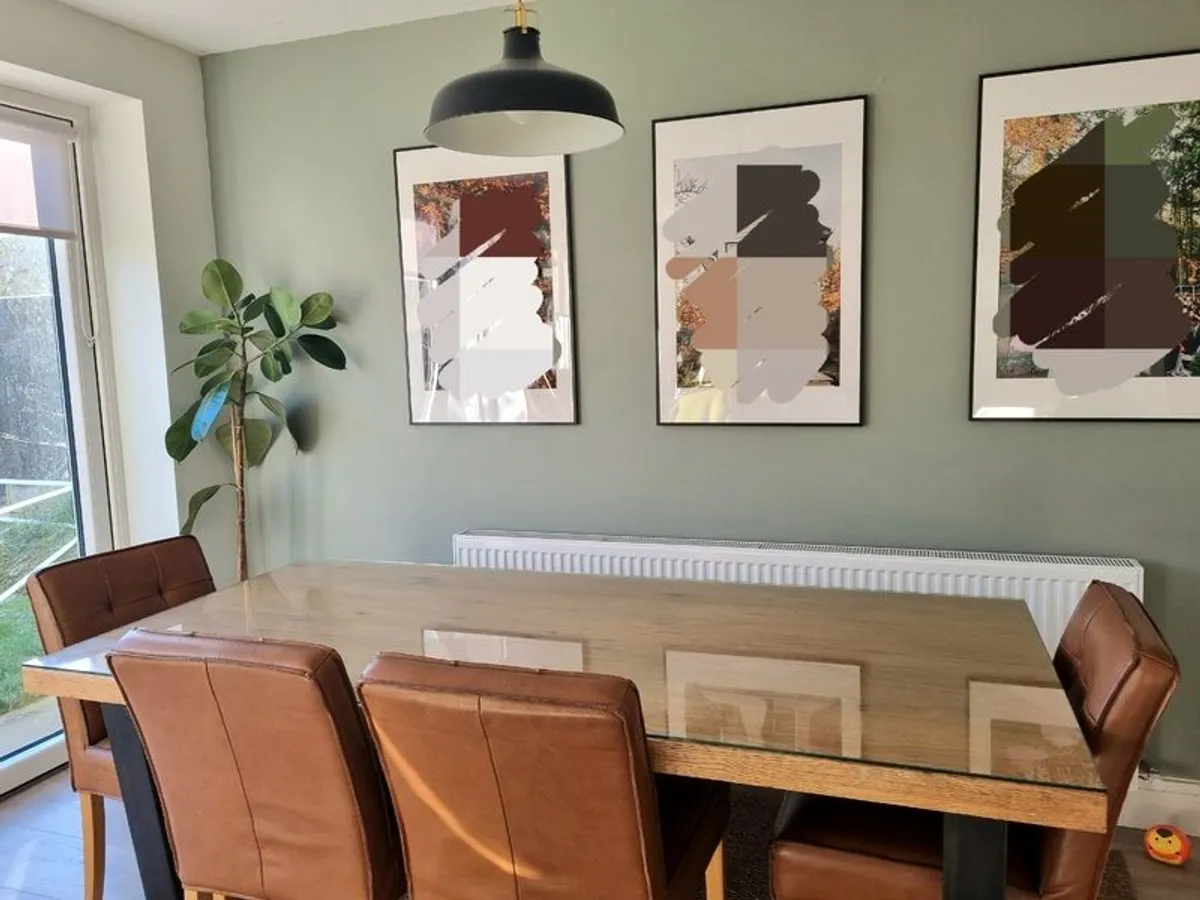 Solid Oak Dining Table Set, Bench and 4 Chairs (EZ Living) - Image 2