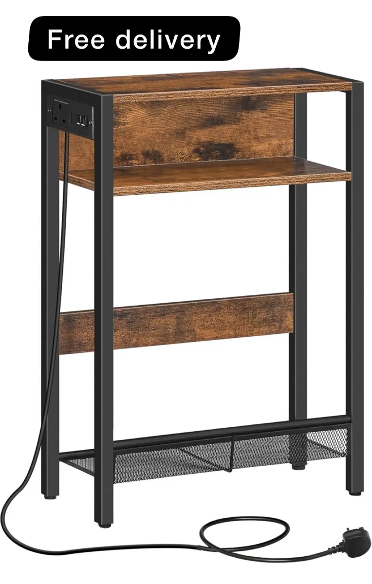 Side Table with Charging Station - Image 1