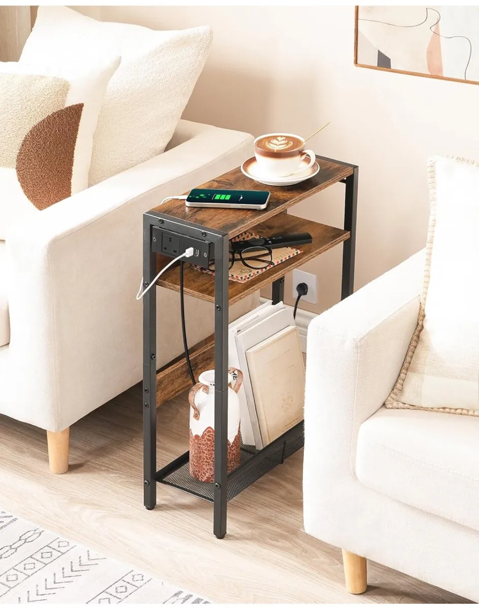 Side Table with Charging Station - Image 1