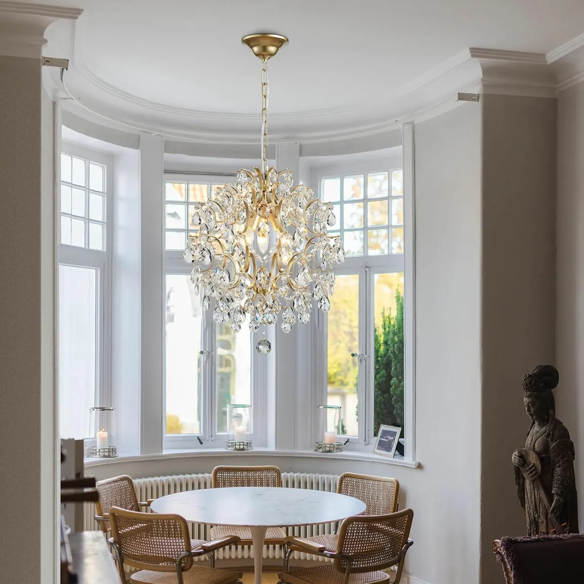 Gold Modern Pendant Chandelier Crystal Raindrop - Image 3