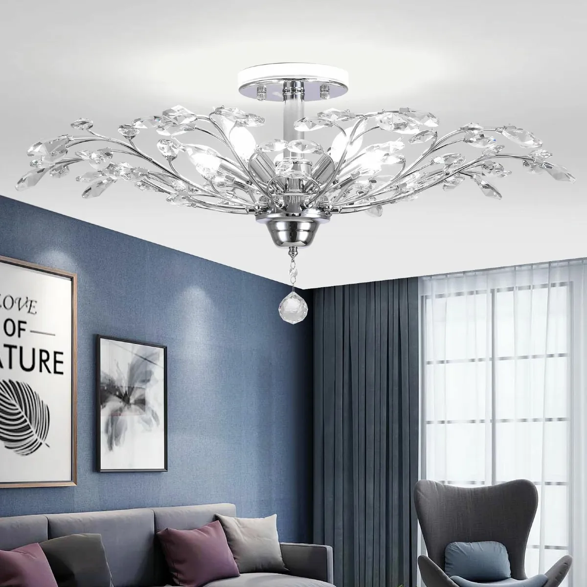 Vintage K9 Clear Crystal Chandeliers Ceiling - Image 2
