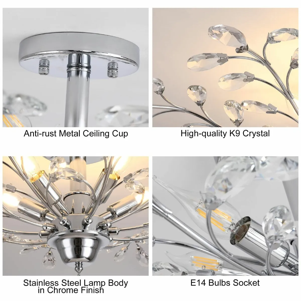 Vintage K9 Clear Crystal Chandeliers Ceiling - Image 4